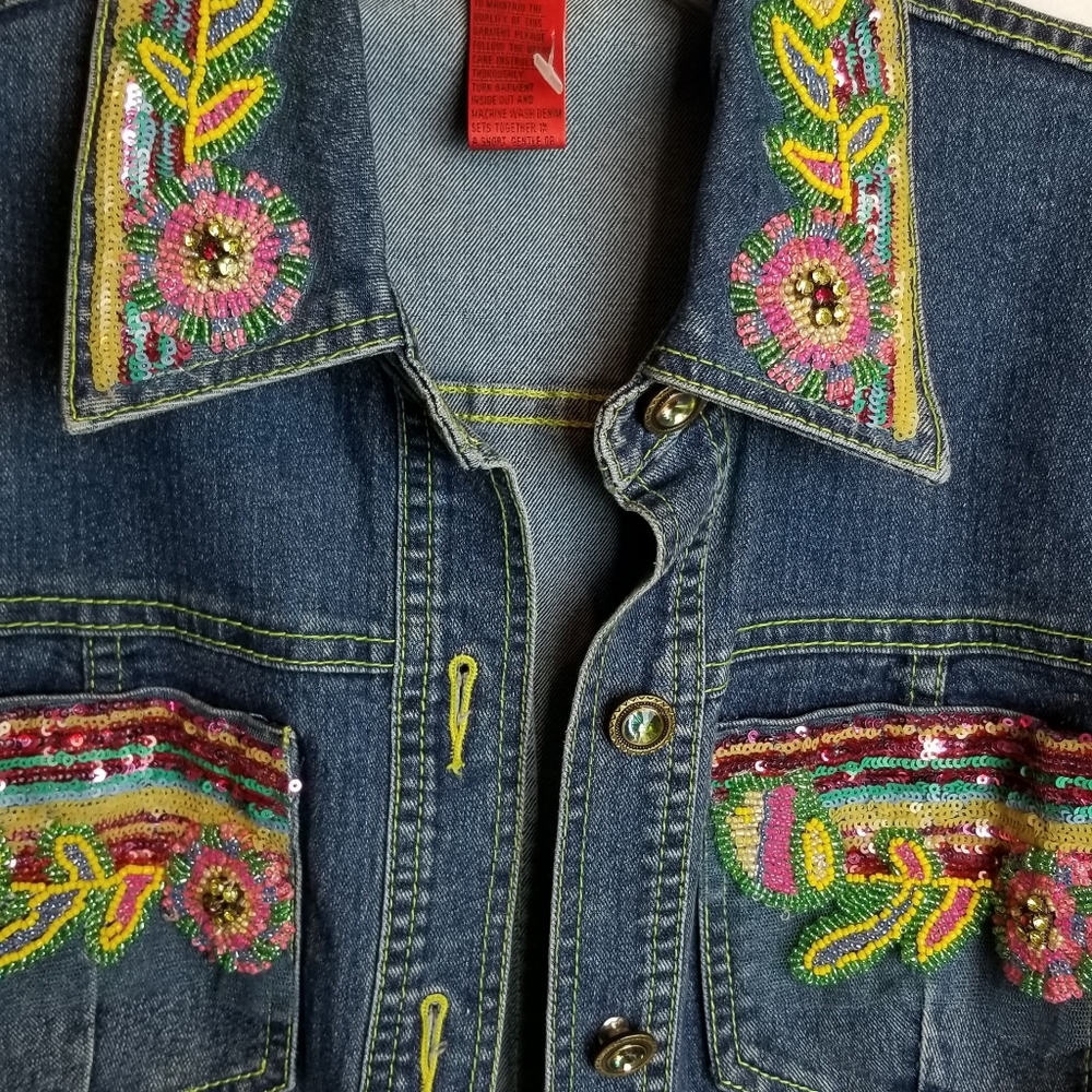 Cristina Denim Jacket Sz S Women's - Picture 3 of 6